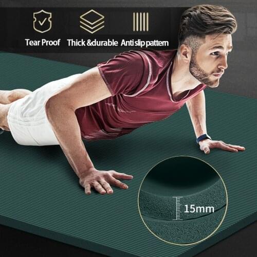 200*90cm 15mm Extra Thick NBR Yoga Mat High Quality Exercise Sport Mats For Gym Home Fitness Tasteless Pads Exercise Gymnastics