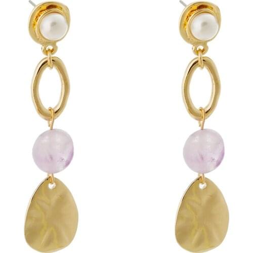 2021 Fashion Pink Resin Leaf Earrings Korean Women Jewelry Exaggerated Personality European And American Style Earrings