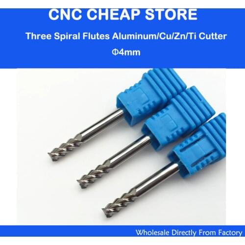 5pcs Drill CNC 3 Three 3f Flute Spiral Router Endmill Bit cutter milling tool Metal Aluminum Copper HRC55 4*4*10*50mm