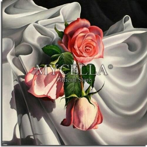5D DIY Diamond Painting Silk Rose Crafts Paintings Diamond Embroidery Flower Full Round Diamond Mosaic Cross Stitch Needlework