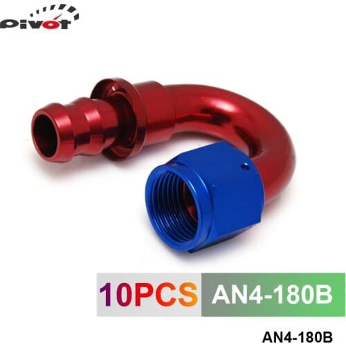 AN4 180 Degree push on Oil Fuel Line Hose End Fitting AN4-180B