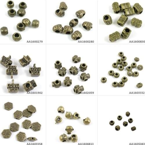 Antique Bronze Tone Jewelry Charms Loose Beads Monkey King Hexagon Cross I Love You Bravely Fruit Strawberry Bug Ladybug Beetle