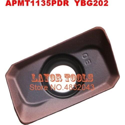APMT1135PDR YBG202 (10pcs/lot) apmt1135 tungsten Carbide Cutting tools Milling insert apmt 1135 pdr