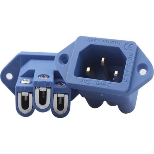 Welding Free Gilded / Rhodium Plated Power Supply Tailstock Copper Audio IEC Input Connector