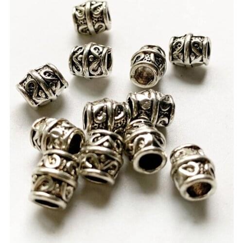 10pcs Tibetan Silver Metal Spacer Beads for Jewelry Making Round Loose Spacers Beads Charms Diy Components
