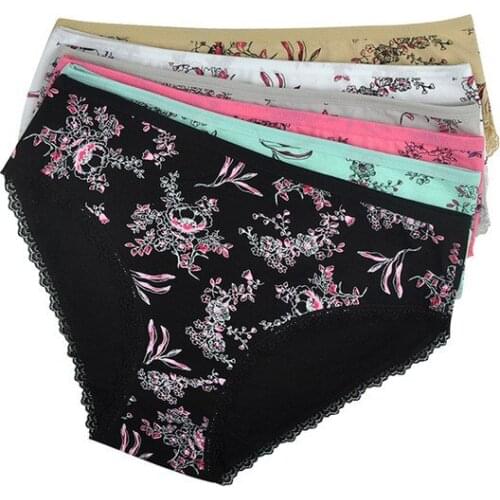 Jian Peng cotton briefs sexy underwear women solid lace Plus Size panties Ladies briefs plus size women briefs underwear