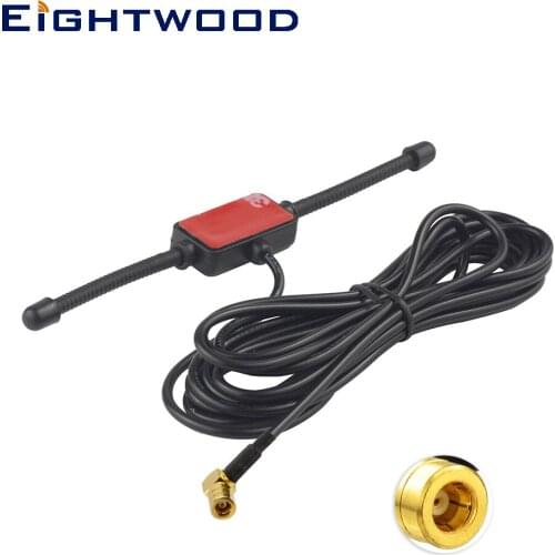 Eightwood 433MHz DAB+ Automobile Radio Dipole Antenna Aerial Universal Glass Mount SMB Connector for JVC Pioneer Kenwood Alpine