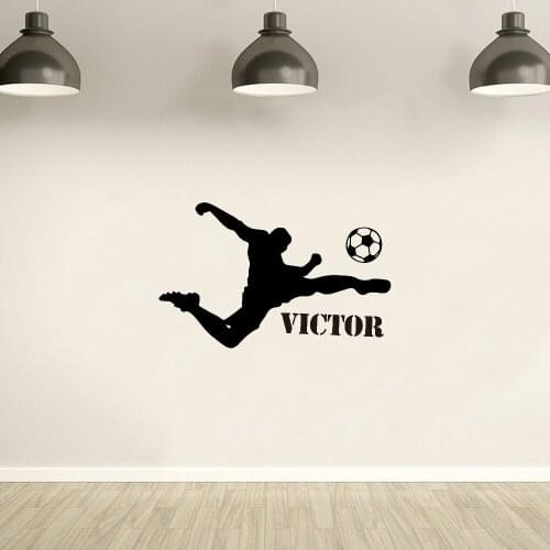 Football Custom Name Of Soccer Wall Sticker For Kids Room Decoration Boys Children Room Decor Vinyl Decal Removable Mural Decals