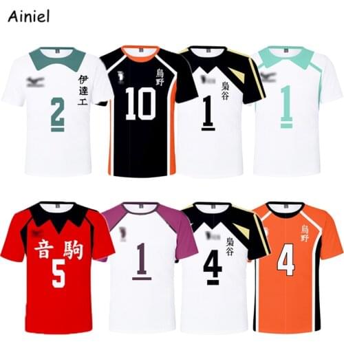 Hot Anime Haikyuu Jersey Shirt Hinata Cosplay Oikawa Tooru Tshirt Clothes Mens Tops Kozume Kenma T Shirt Summer O-Neck Tees