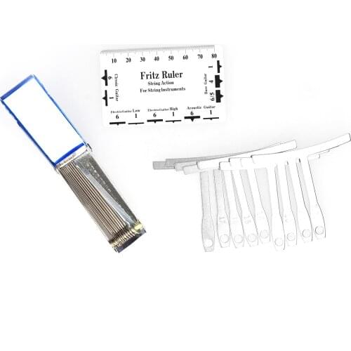 Muslady Guitar Bass Repair Tools Maintenance Tools T-Shaped Understring Radian Ruler String Action Ruler Flat File Grind Needle