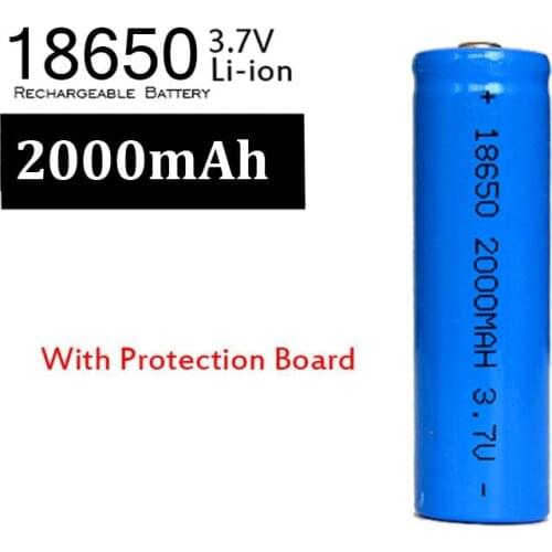 Kingwei 18650 2000mah Battery 100pcs/lot 3.7v Li-Ion Batteries For Flashlight Toys Lithium Rechargeable Battery LED With PCB