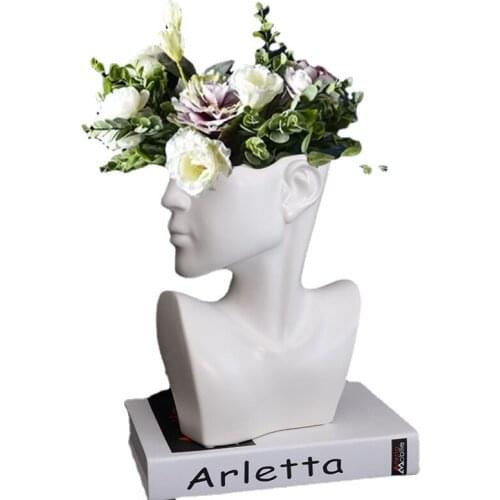 Creative Nordic Modern Art Portrait Living Room Flower Arrangement Ceramic Bedroom Soft Decoration Ornaments Decoration Gift