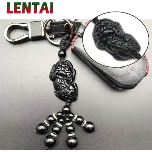LENTAI For Ford focus 2 3 mk2 fiesta ranger mondeo mk4 Mitsubishi asx lancer Lifan 1PC Car Key Rings Chinese Jade keychain
