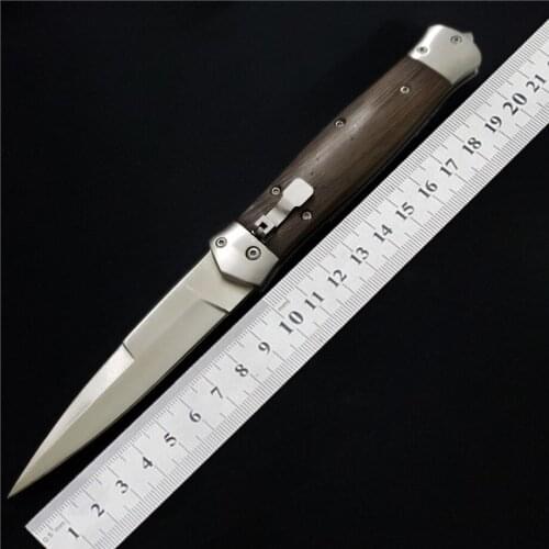 MIKER Pocket EDC Knife 7cr17mov blade wood handle Flipper Folding Knife Camping Outdoor Hunting Hiking Knives survival Tool