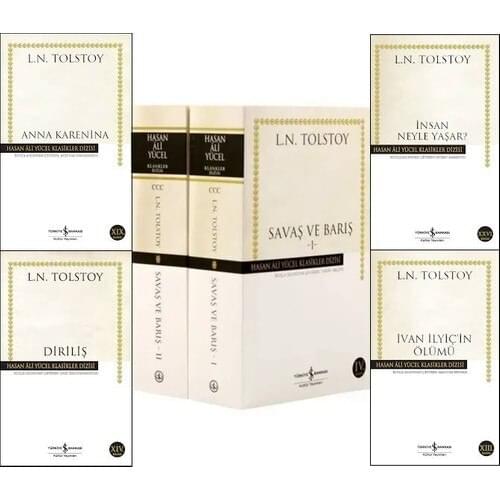 World Classics Tolstoy 5 Books Set Turkish Language Novel Anna Karenina Resurrection Of War and Peace Human What Experiences With Ivan the Death Of İlyiç'in