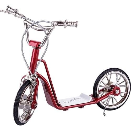 DIY Metal Handmade Scooter Model Crafts Decoration Model Building Kit Diy Assembly Toys For Kids Gifts - Red FS-0065