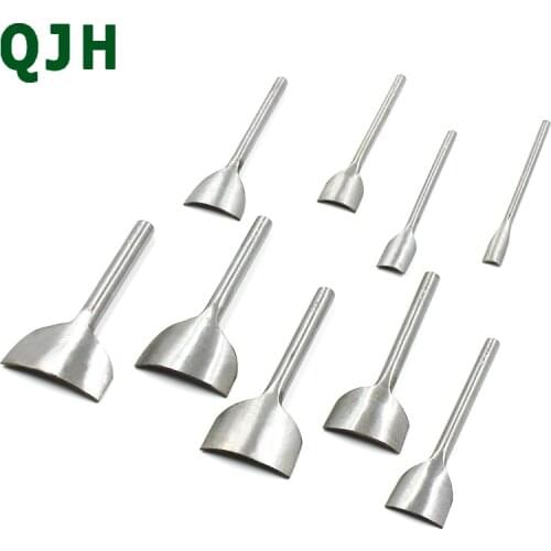 9PCS/set 1/4 Leather craft cutting tool kit,Wallet end cutting punch,Belt arc shape tools 10-50mm leather fillet C type punch