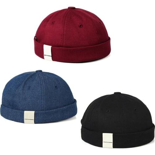 New Arrival Men Women Skullcap Hat Cap Casual Docker Sailor Mechanic Brimless Unisex Cotton Sun Cap Korean Style Hip Hop Hats