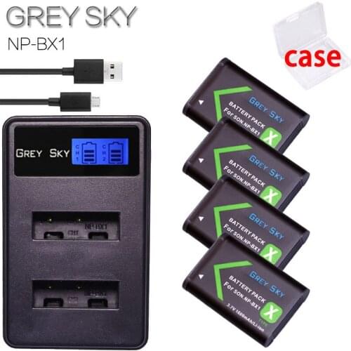 NP-BX1 NP BX1 NPBX1 Batteries + LCD Dual USB Charger for Sony DSC RX1 RX100 AS100V M3 M2 HX300 HX400 HX50 HX60 GWP88 AS15 WX350