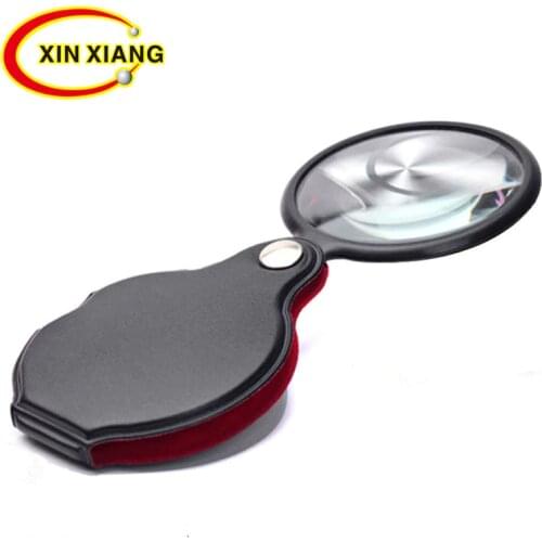 Portable Handheld Magnifier 8X Leather Magnifier Loupe Pocket Magnifying Glass Reading Monocle Jewelry Loupe Gift Glasses Lupe
