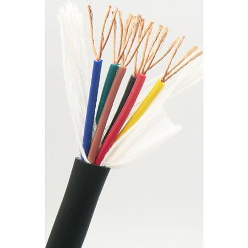 Towline Wire 6 core 0.15, 0.2, 0.3, 0.5, 0.75, 1, 1.5 mm² Ultra High Flexible Black Drag Chain Cable TRVV 5m