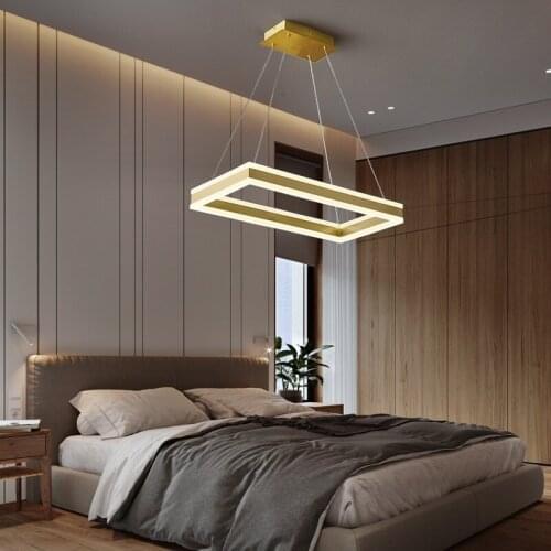 Rectangle/Square LED Chandelier Living room bedroom dining room study chandeliers Commercial & Office Lighting