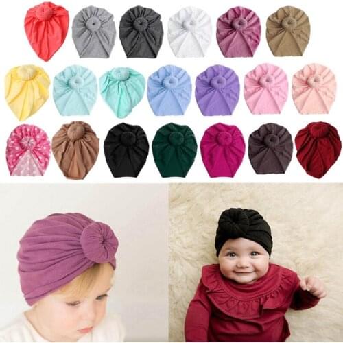 Baby Turban Top Knot Hat Toddler Kids Boy Girl India Beanie Hat Lovely Soft Newborn Headwear Photography Props Accessories