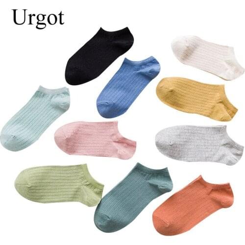 Urgot 5 Pairs Stylish 2020 Female Cotton Blend Elastic Socks Warm Winter Women Ankle Length Short Sock for Lady Girls Gift Sox
