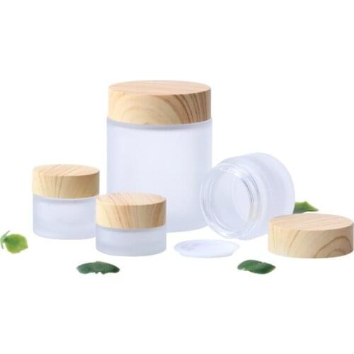 Wood Grain Cap 50g Cream Cream Bottle 30g10g Eye Cream Bottle Face Cream Bottle 5g Frosted Glass Face Cream Bottle