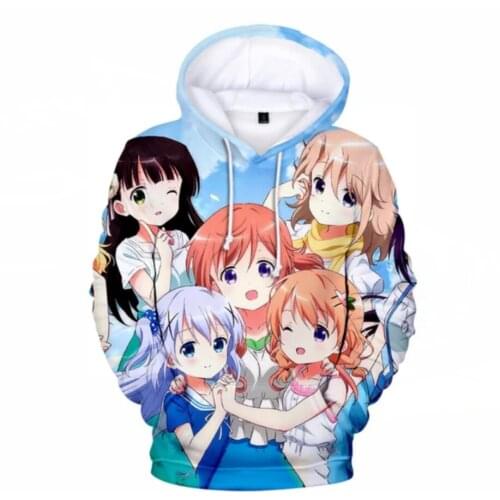 New Anime Is the Order a Rabbit Hoodies Men/women 3D Hoodie Sweatshirt Fashion Boys/girls And Children Streetwear Rabbit Clothes