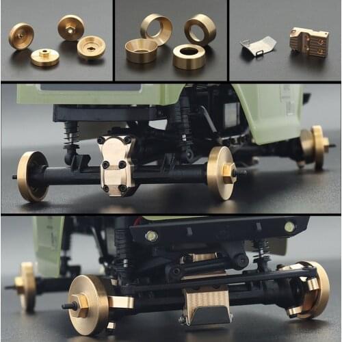 SCX24 Heavy Brass Counterweight Wheels Hex Differential Cover Steering Knuckles for 1/24 RC Crawler Axial 90081 Lowering Gravity