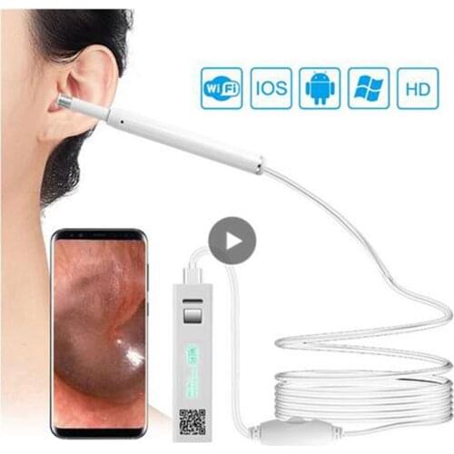 Upgrade Wireless WIFI Ear Cleaner otoscope HD720P Visual Ear picker 5.5mm Inspection Camera Otoscopio medical Camera Android IOS