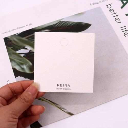 Fashion 8*8cm 100pcs/lot REINA Printing Necklace Packing Cards Jewelry Pendant Display Cards Paper Tags Custom Logo Costs Extra