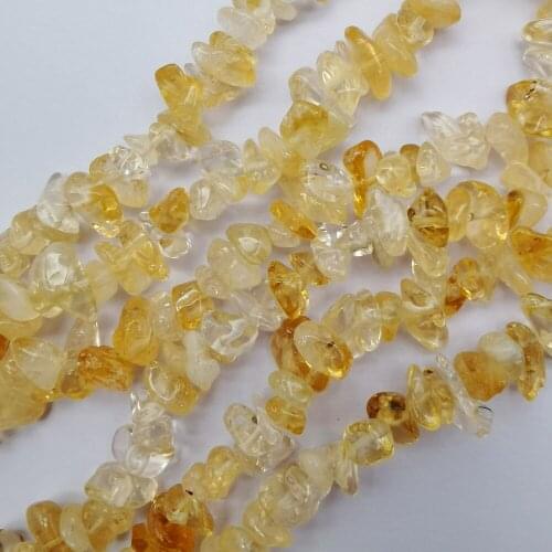 Yellow Crystal Chip Loose Beads Strand 32 Inch Jewelry For Woman Gift Making E026