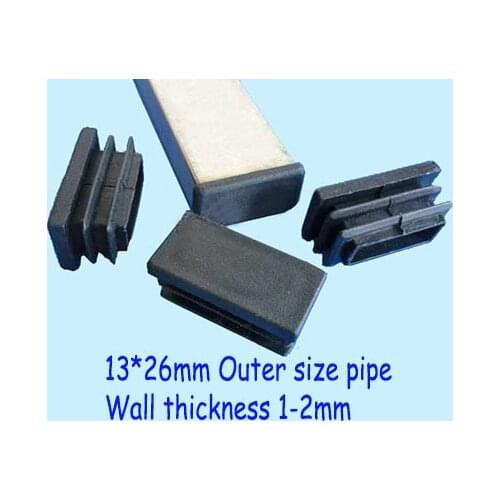 13*26 38mm Blanking tube pipe Cap,Rectangle oblong,1/2*1inch Folding bed leisure easy chair feet leg floor pad, Insert Ending