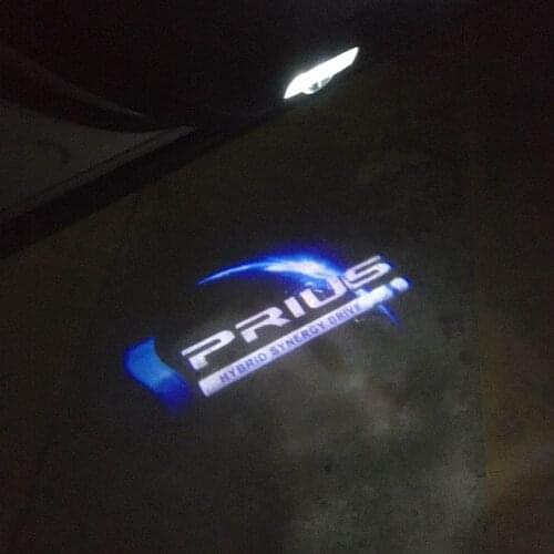 2pcs car Door light led laser projector lamp For prius Logo Emblem Shadow Warning Lights Welcome Lights Courtesy Decoration Lamp