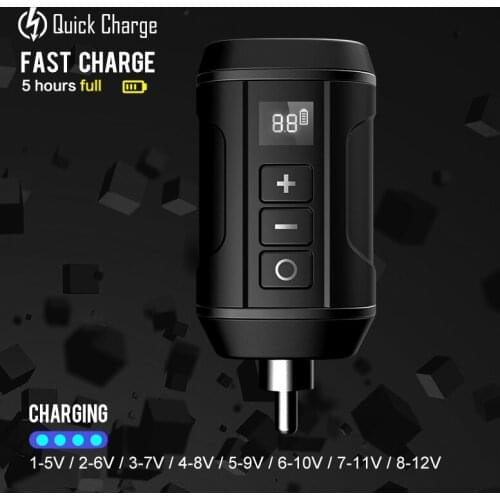 2020 New Arrival Aluminum Wireless Mini Power Supply for Tattoo Machine Pen DC RCA Connector Charging Power