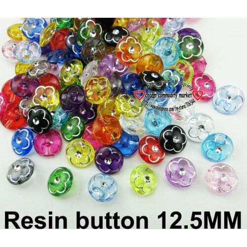 50PCS 12.5MM carving technology Advanced flower Dyed RESIN buttons brand coat shirt button sewing clothes accessory R-287g
