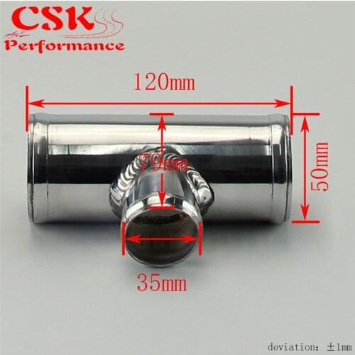 2" 51mm OD Aluminium Bov T-Piece Pipe Hose 3 Way Connector Joiner Spout 35mm OD