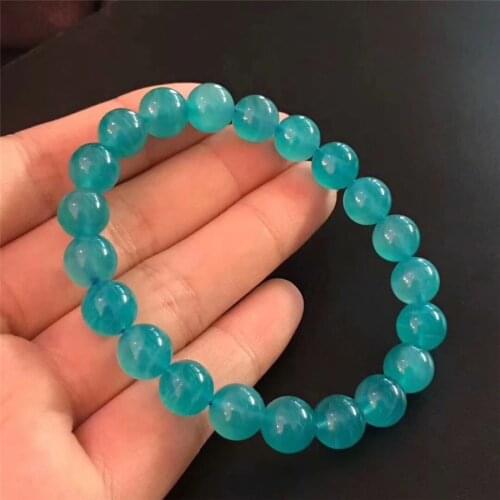 Natural Green Amazonite Bracelet 7mm 8mm 9mm For Women Charm Stretch Round Crystal Bead Bracelet Accessories Gift AAAAA