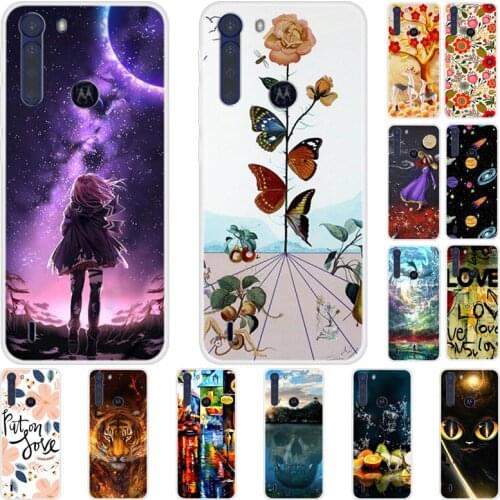 Case For Motorola One Fusion One Fusio+ Phone Cover Back Fitness Silicone Bumper And Softness TPU With Happy Town Series