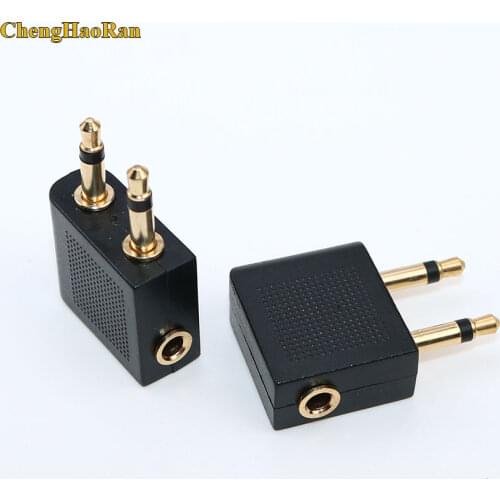 ChengHaoRan 1pcs 3.5mm to 2 x 3.5mm Airplane Headphone Earphone Audio Adapter Converter Connector Airline Jack