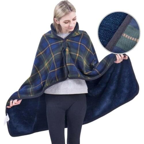 Double Plaid Blanket Multifunction Wrap Shawl Moisture-absorbing Warm Warm Blanket Lazy Shawl Blanket