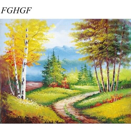 FGHGF Framed The Forest House DIY Painting By Numbers Hand Painted Oil Painting On Canvas Unique Gift