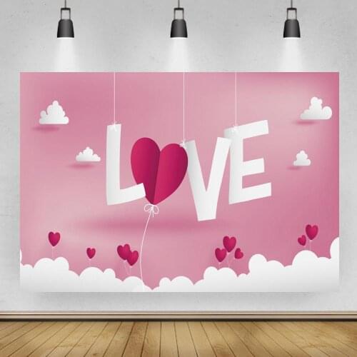 Backdrop Beauty Pink Color Wall Valentines Day Photocall XOXO Love Heart Lamp Background Photo Studio Lover Wedding Photo Shoot