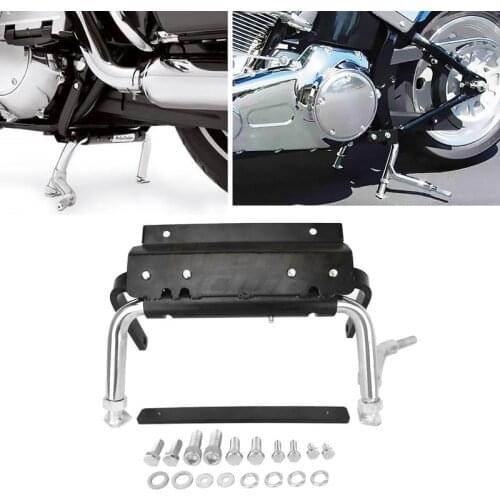Motorcycle Chrome Adjustable Center Stand Support with Mounting Hardware For Harley Touring Road Electra Glide King 1998-2008