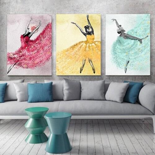 Figure painting Home decoration painting DIY Frame mural Log frame Un framed modern Printing Character posters dance girl