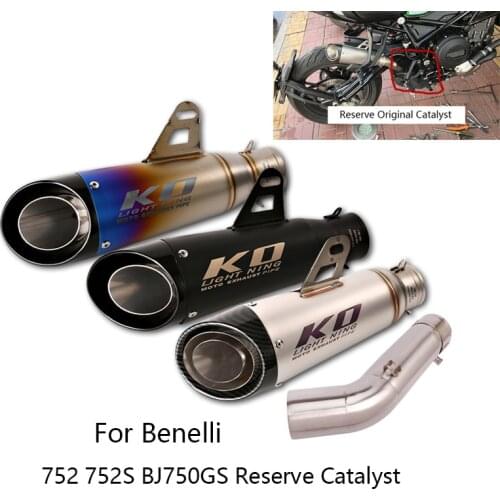 Exhaust Set for Benelli 752S BJ750GS Motorcycle Exhaust Pipe Mid Link Pipe Slip On 51mm Muffler Escape Reserve Catalyst