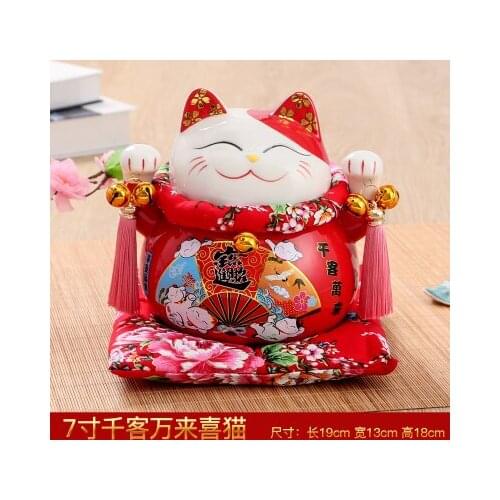 RED shaking hand Lucky cat ornaments large genuine blessing shop opened in Japan creative gift Lucky shop opened creative