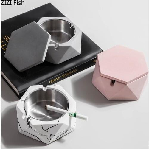 Creative Car Ashtray Cement Ashtray Drop Resistance Ash Tray Holder Gift for Boyfriend Ashtrays with Lids Ash Tray Decoration